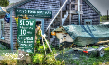 Arey's Pond Boat Yard boat rental operation on South Orleans, MA 1