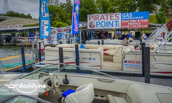Pirate's Point boat rental operation on Sunrise Beach, MO 1