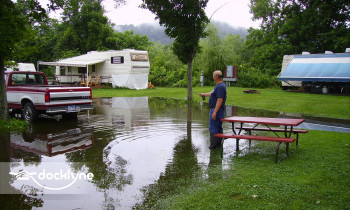 The Pastures Campground boat rental operation on Orford, NH 7